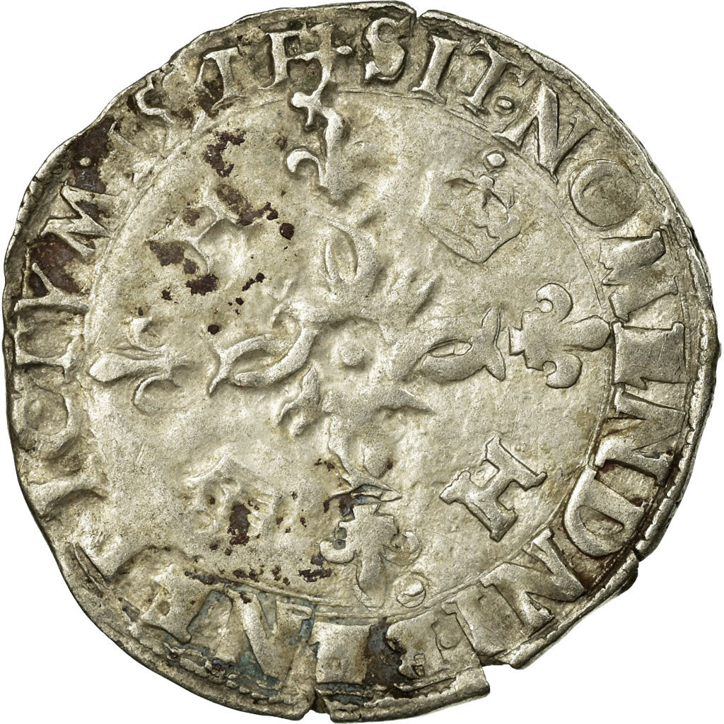 Monnaie, France, Douzain aux croissants, 1551, Lyon, TTB, Billon, Sombart:4380