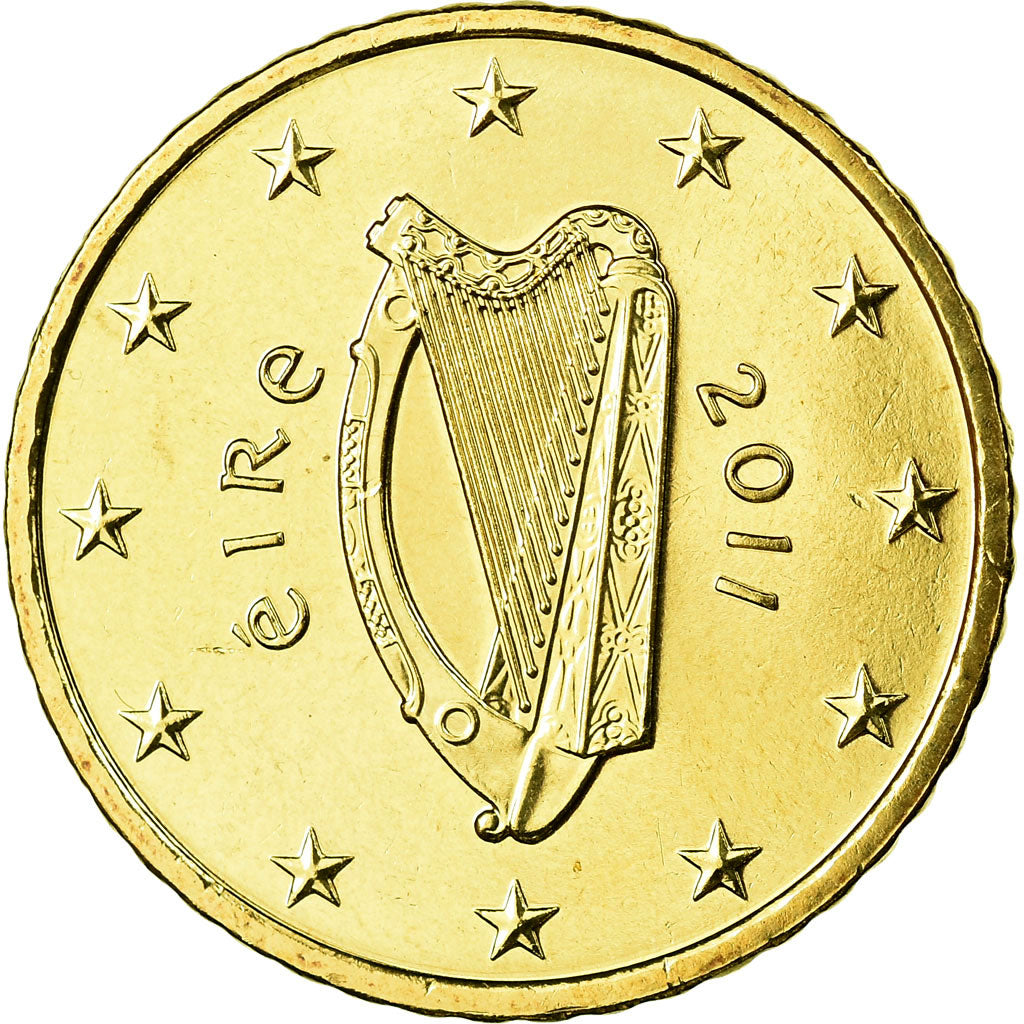 IRELAND REPUBLIC, 50 Euro Cent, 2011, MS(65-70), Brass, KM:49