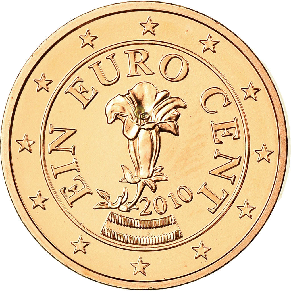Austria, Euro Cent, 2010, FDC, Acciaio placcato rame, KM:3082
