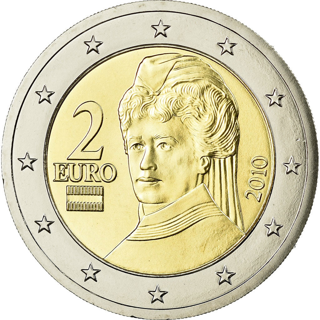 Austria, 2 Euro, 2010, MS(65-70), Bi-Metallic, KM:3143