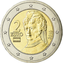 Áustria, 2 Euro, 2010, MS(65-70), Bimetálico, KM:3143