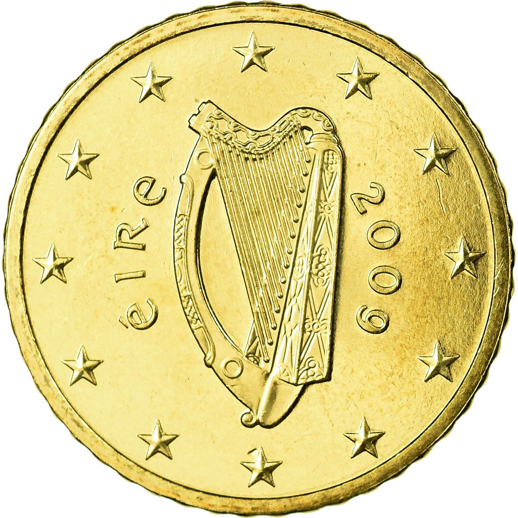 IRELAND REPUBLIC, 50 Euro Cent, 2009, MS(65-70), Brass, KM:49