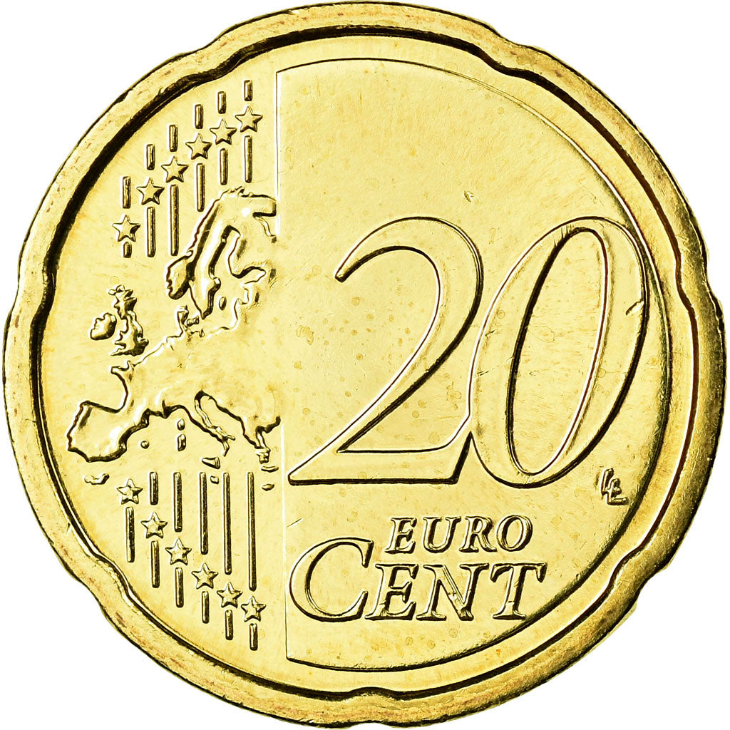 REPÚBLICA DE IRLANDA, 20 Euro Cent, 2010, FDC, Latón, KM:48