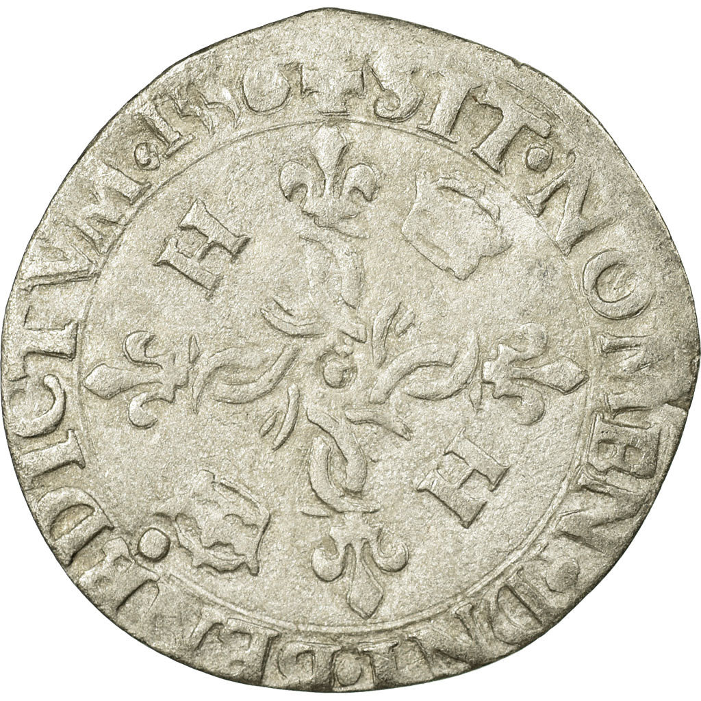 Monnaie, France, Douzain aux croissants, 1556, Rouen, TB+, Billon, Sombart:4380