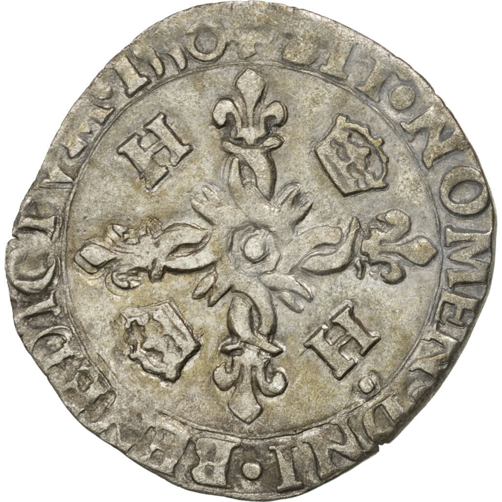 FRANCE, Douzain aux croissants, 1550, La Rochelle, EF(40-45), Billon, Sombart...