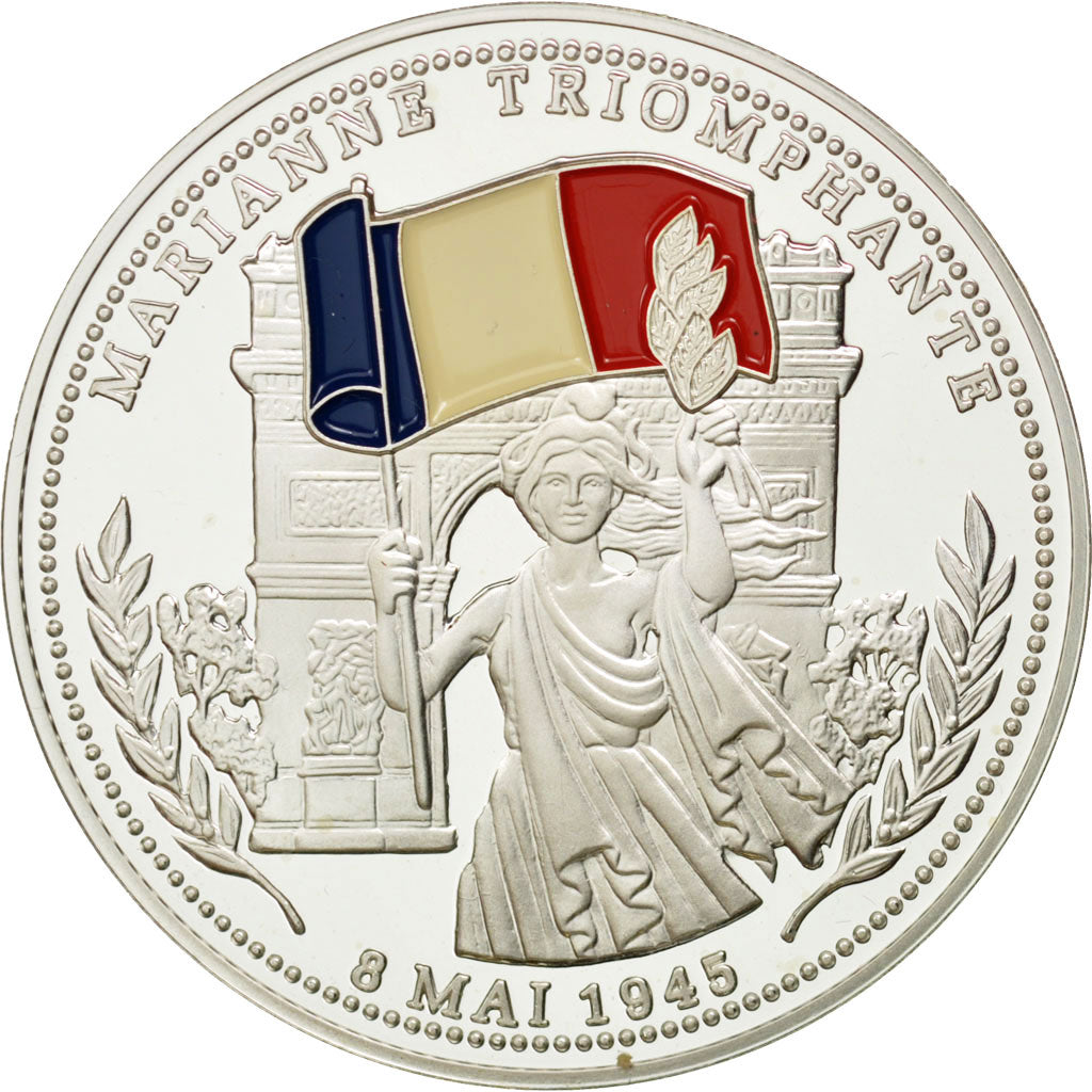 FRANCE, History, French Fifth Republic, Medal, MS(65-70), Silver, 40, 20.11