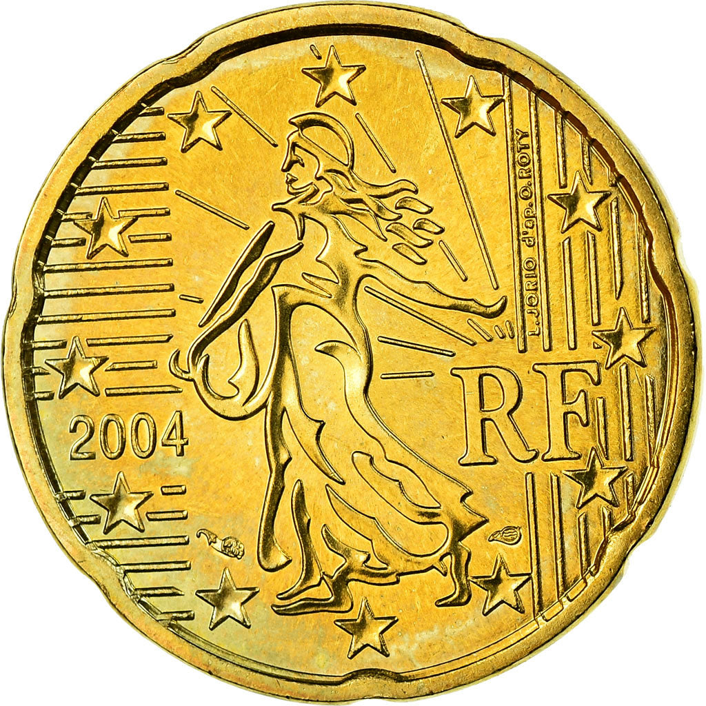 Francia, 20 Euro Cent, 2004, SPL, Ottone, KM:1286