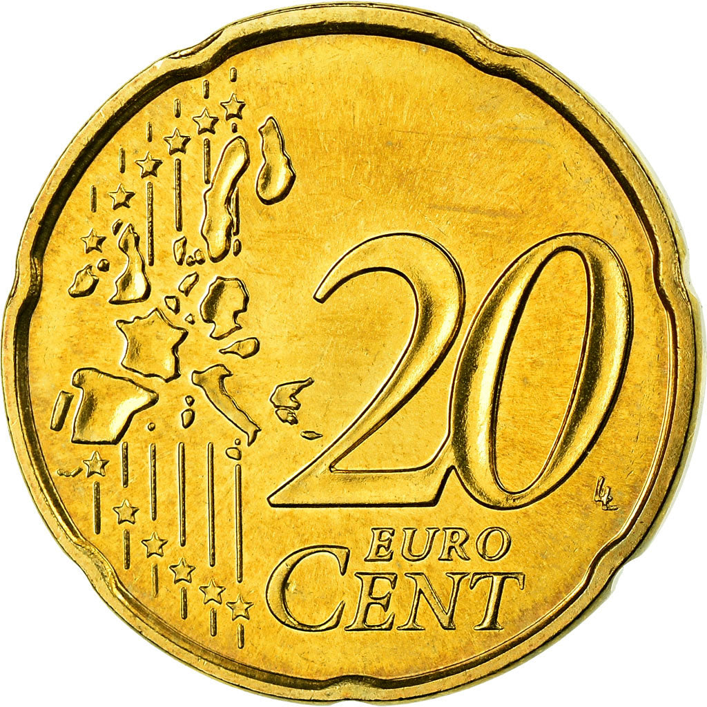 Francia, 20 Euro Cent, 2004, SPL, Ottone, KM:1286