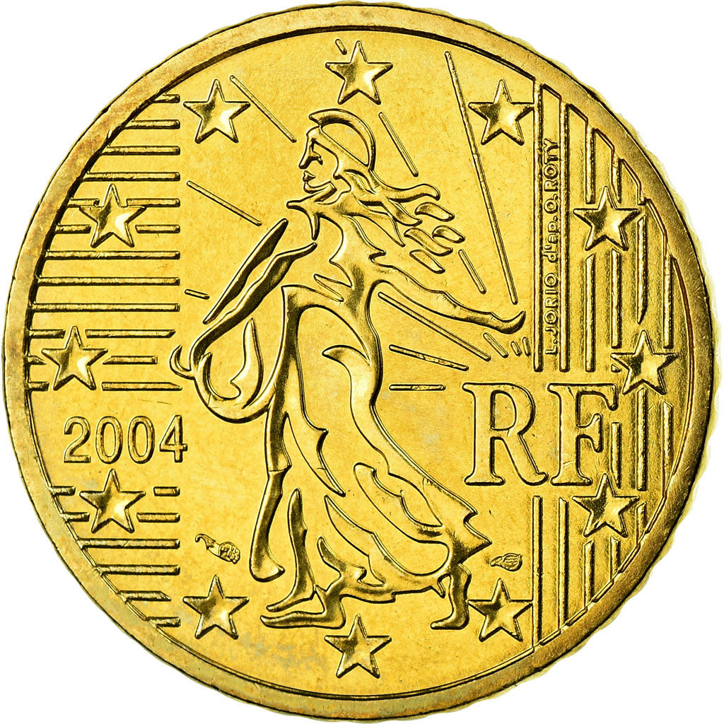 Francia, 50 Euro Cent, 2004, SPL, Ottone, KM:1287