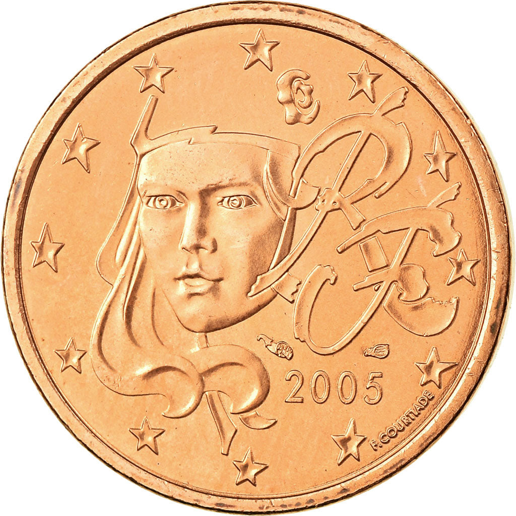 France, 5 Euro Cent, 2005, MS(63), Copper Plated Steel, KM:1284