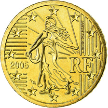 France, 50 Euro Cent, 2005, MS(63), Brass, KM:1287