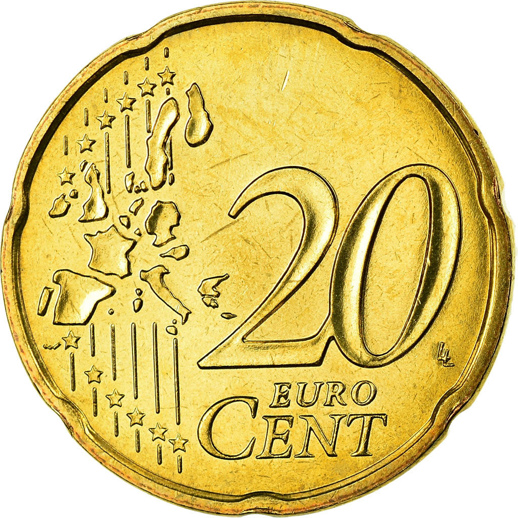 France, 20 Euro Cent, 2006, MS(63), Brass, KM:1286