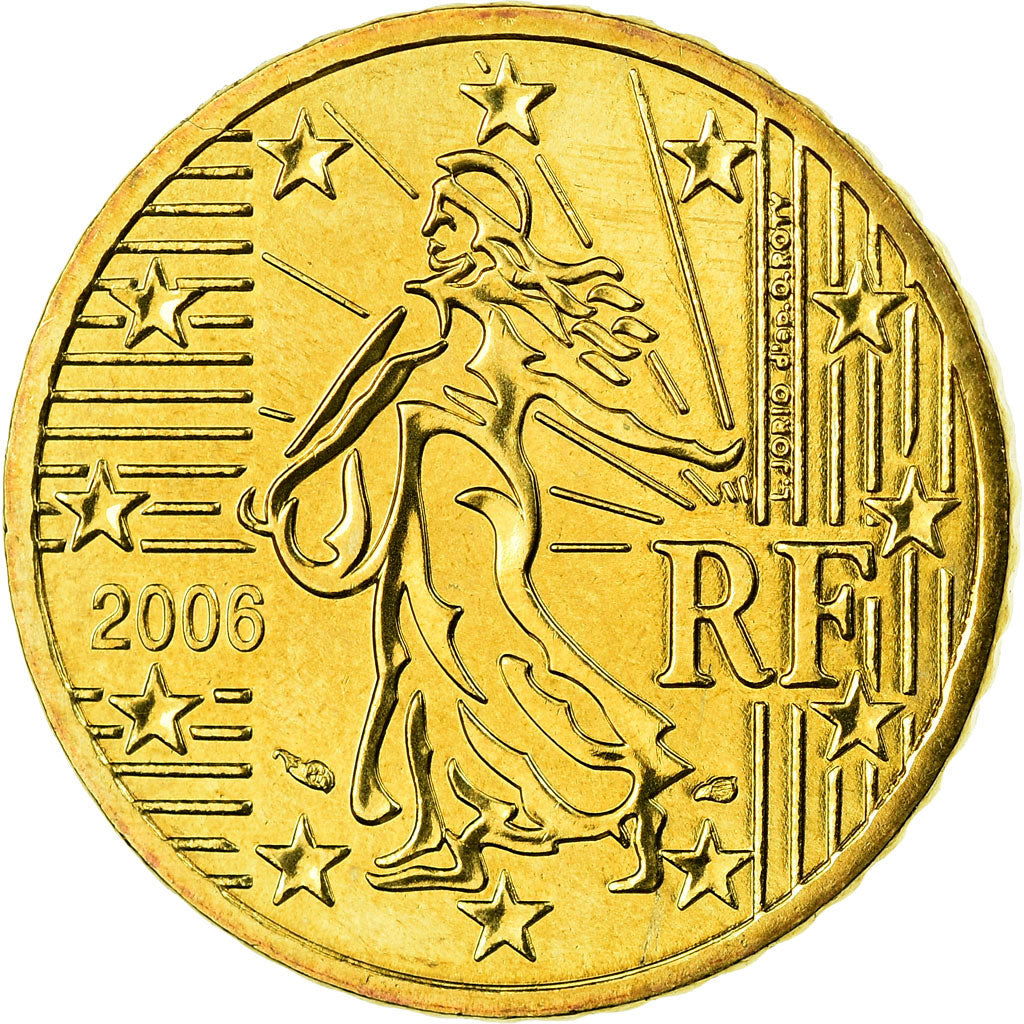 France, 50 Euro Cent, 2006, MS(63), Brass, KM:1287