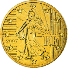 France, 50 Euro Cent, 2007, MS(63), Brass, KM:1412