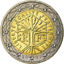 France, 2 Euro, 2007, MS(63), Bi-Metallic, KM:1414