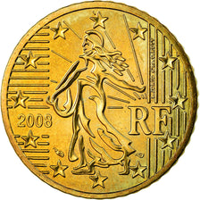France, 50 Euro Cent, 2008, MS(63), Brass, KM:1412