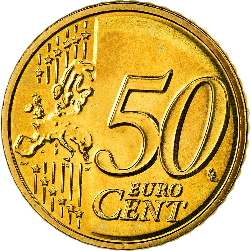 France, 50 Euro Cent, 2008, MS(63), Brass, KM:1412