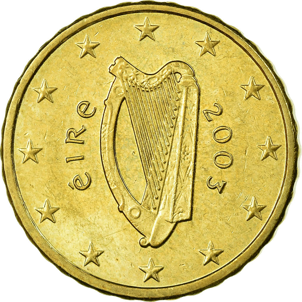 REPÚBLICA DE IRLANDA, 10 Euro Cent, 2003, EBC, Latón, KM:35