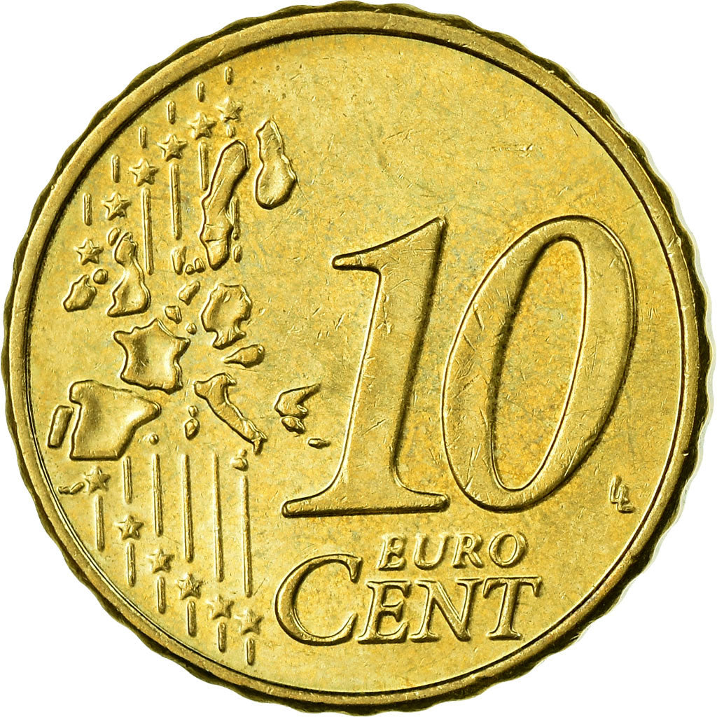 REPÚBLICA DE IRLANDA, 10 Euro Cent, 2003, EBC, Latón, KM:35