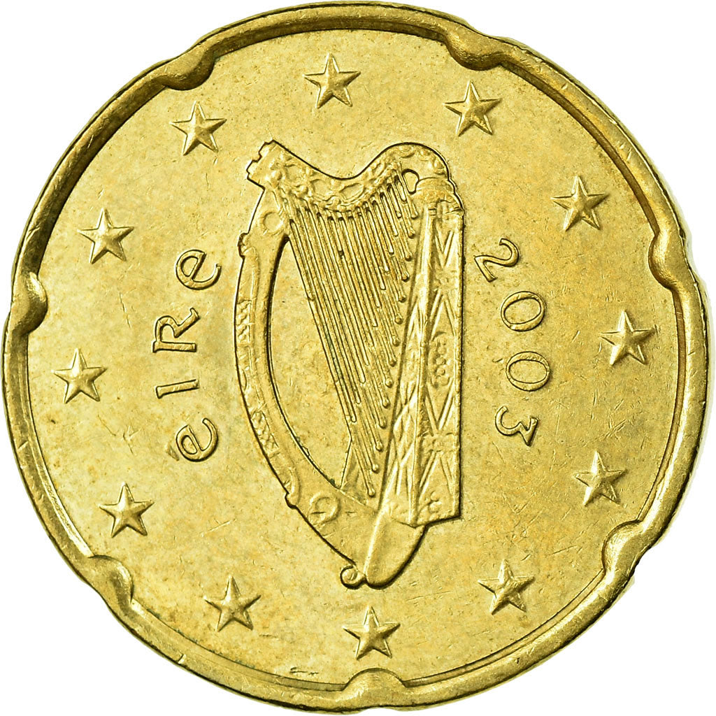 REPUBBLICA D’IRLANDA, 20 Euro Cent, 2003, BB, Ottone, KM:36