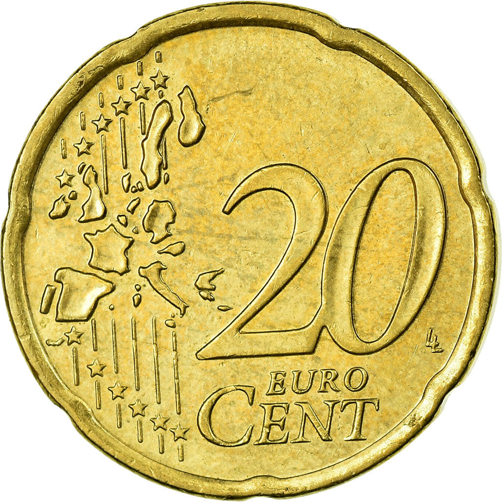 REPUBBLICA D’IRLANDA, 20 Euro Cent, 2003, BB, Ottone, KM:36