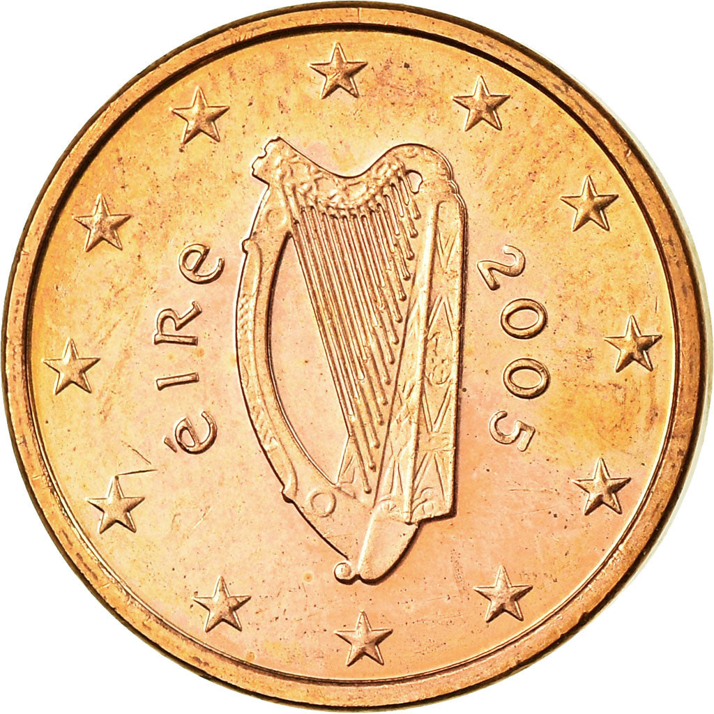 REPUBBLICA D’IRLANDA, Euro Cent, 2005, SPL, Acciaio placcato rame, KM:32