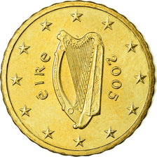 REPUBBLICA D’IRLANDA, 10 Euro Cent, 2005, SPL-, Ottone, KM:35
