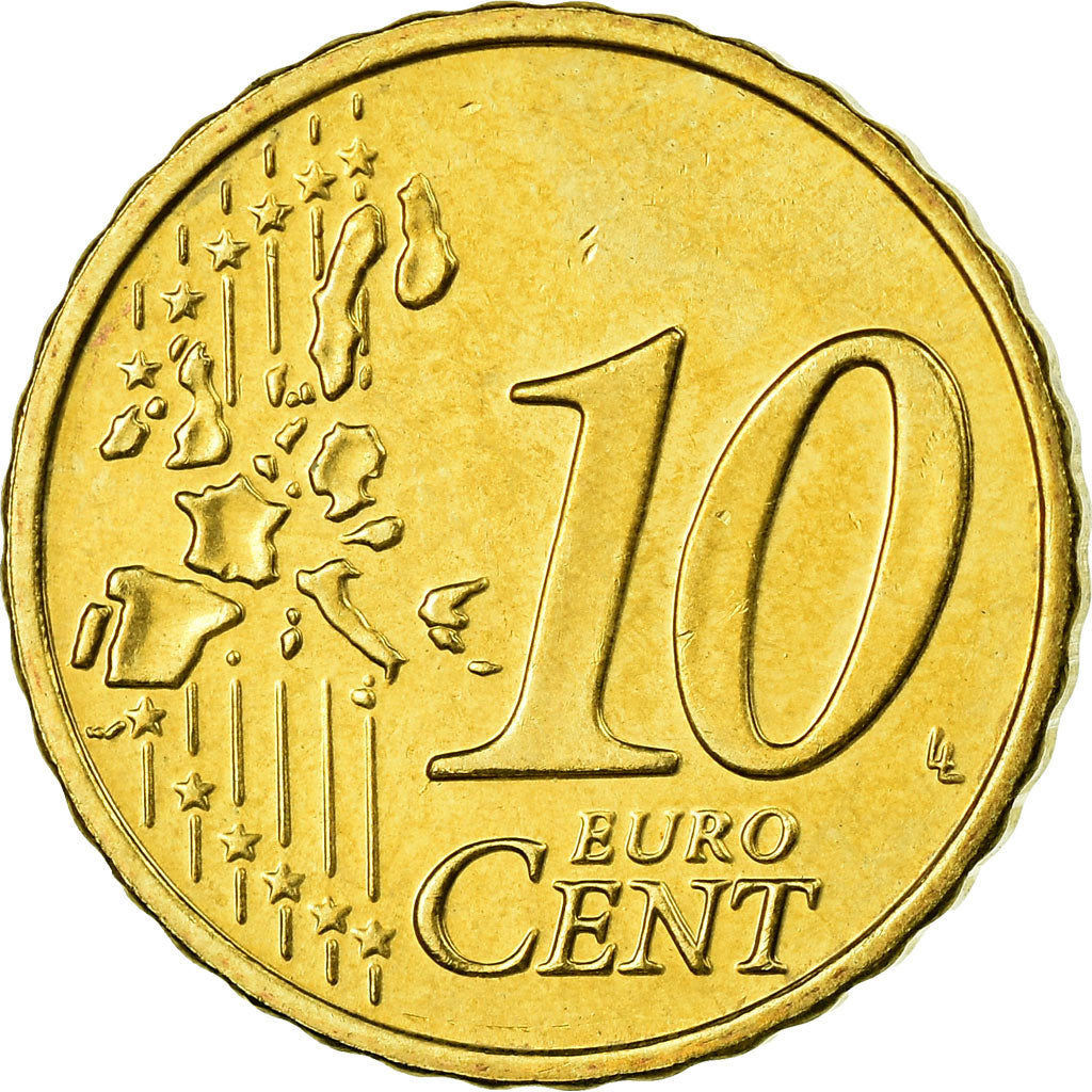 REPUBBLICA D’IRLANDA, 10 Euro Cent, 2005, SPL-, Ottone, KM:35