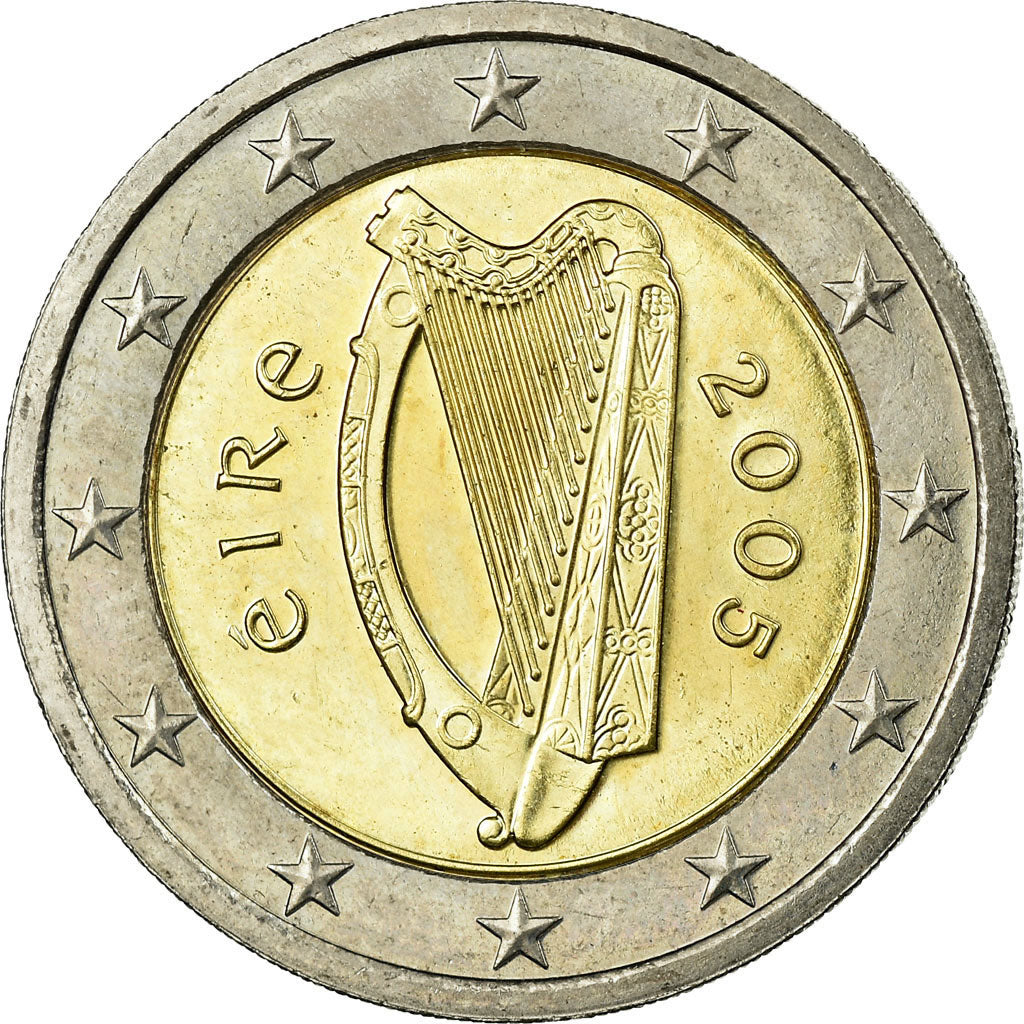IRELAND REPUBLIC, 2 Euro, 2005, AU(55-58), Bi-Metallic, KM:39