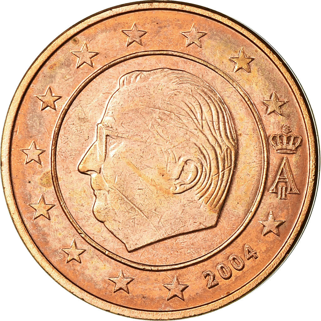 Belgium, 2 Euro Cent, 2004, AU(55-58), Copper Plated Steel, KM:225