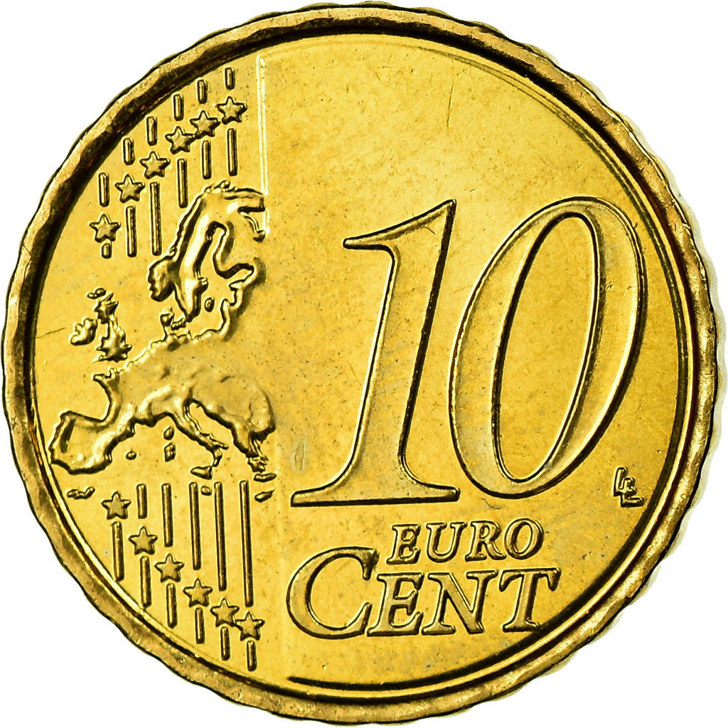 Belgien, 10 Euro Cent, 2007, UNZ, Messing, KM:242