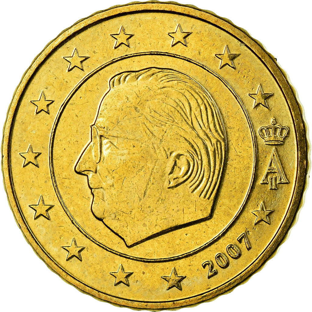Belgium, 50 Euro Cent, 2007, MS(63), Brass, KM:244