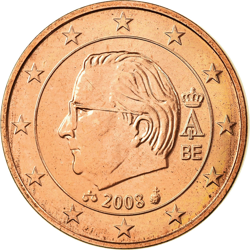 Belgio, 5 Euro Cent, 2008, SPL, Acciaio placcato rame, KM:276