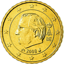 Belgio, 10 Euro Cent, 2008, SPL, Ottone, KM:277