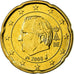 Belgien, 20 Euro Cent, 2008, UNZ, Messing, KM:278