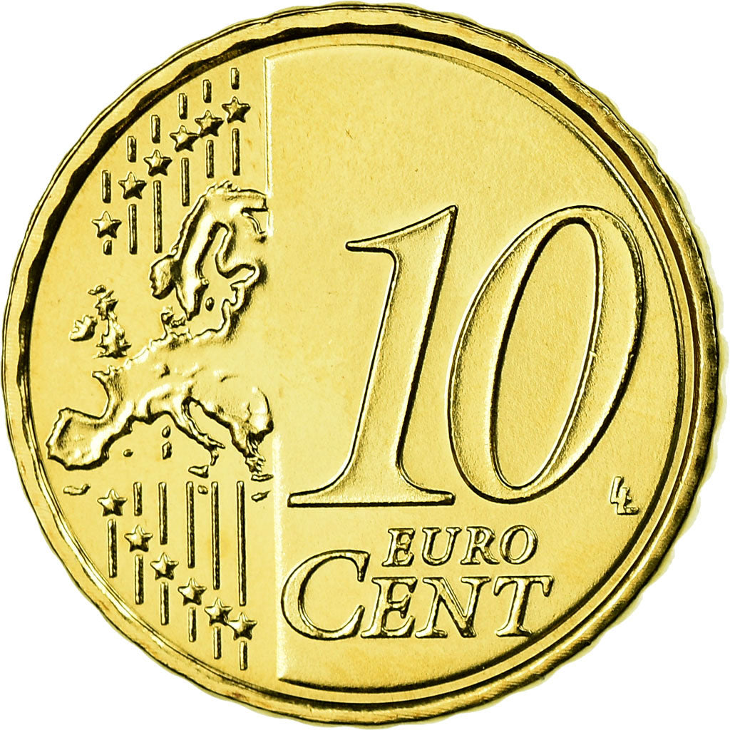 Holandia, 10 Euro Cent, 2011, Utrecht, MS(65-70), Mosiądz, KM:268