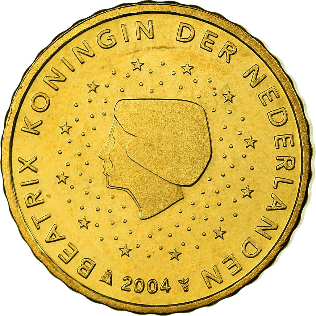 Niederlande, 10 Euro Cent, 2004, STGL, Messing, KM:237