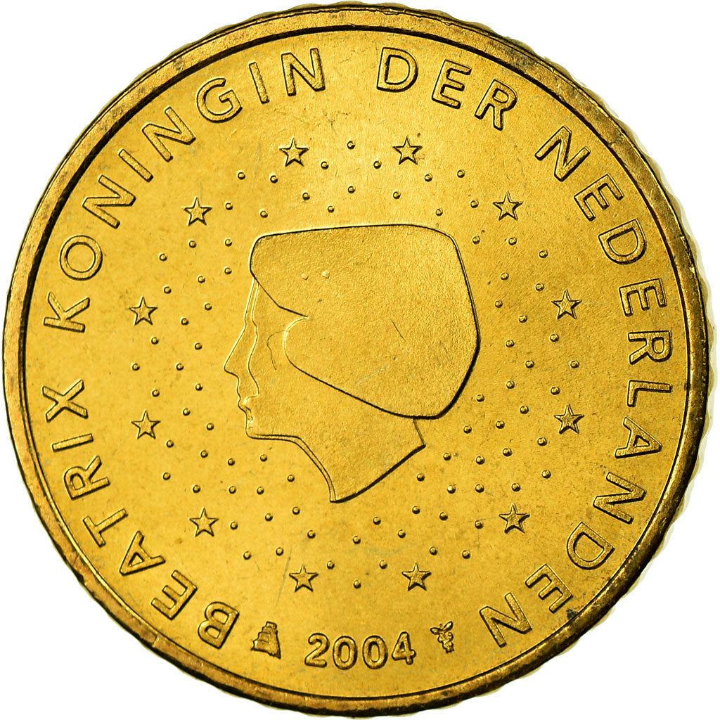 Holandia, 50 Euro Cent, 2004, Utrecht, MS(65-70), Mosiądz, KM:239