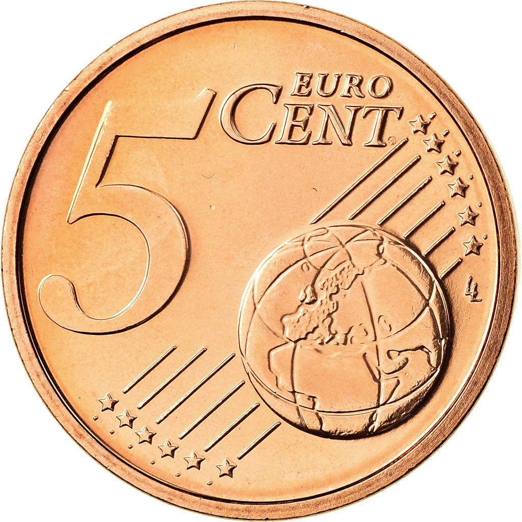 Portugal, 5 Euro Cent, 2010, MS(65-70), Aço Cromado a Cobre, KM:742