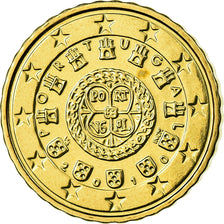 Portugal, 10 Euro Cent, 2010, MS(65-70), Latão, KM:763