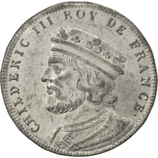 France, Medal, Childeric III, History, TTB+, Tin