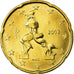 Itália, 20 Euro Cent, 2002, MS(65-70), Latão, KM:214