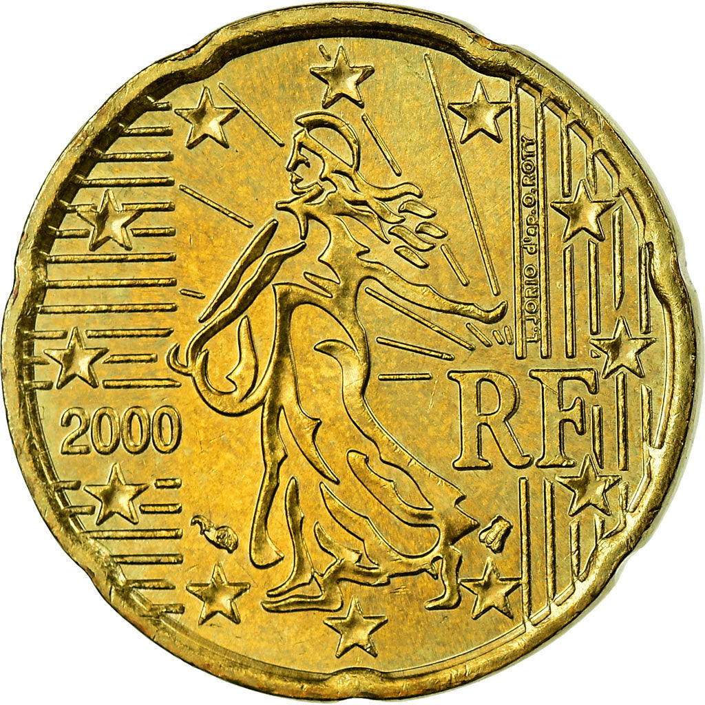 France, 20 Euro Cent, 2000, SUP, Laiton, KM:1286