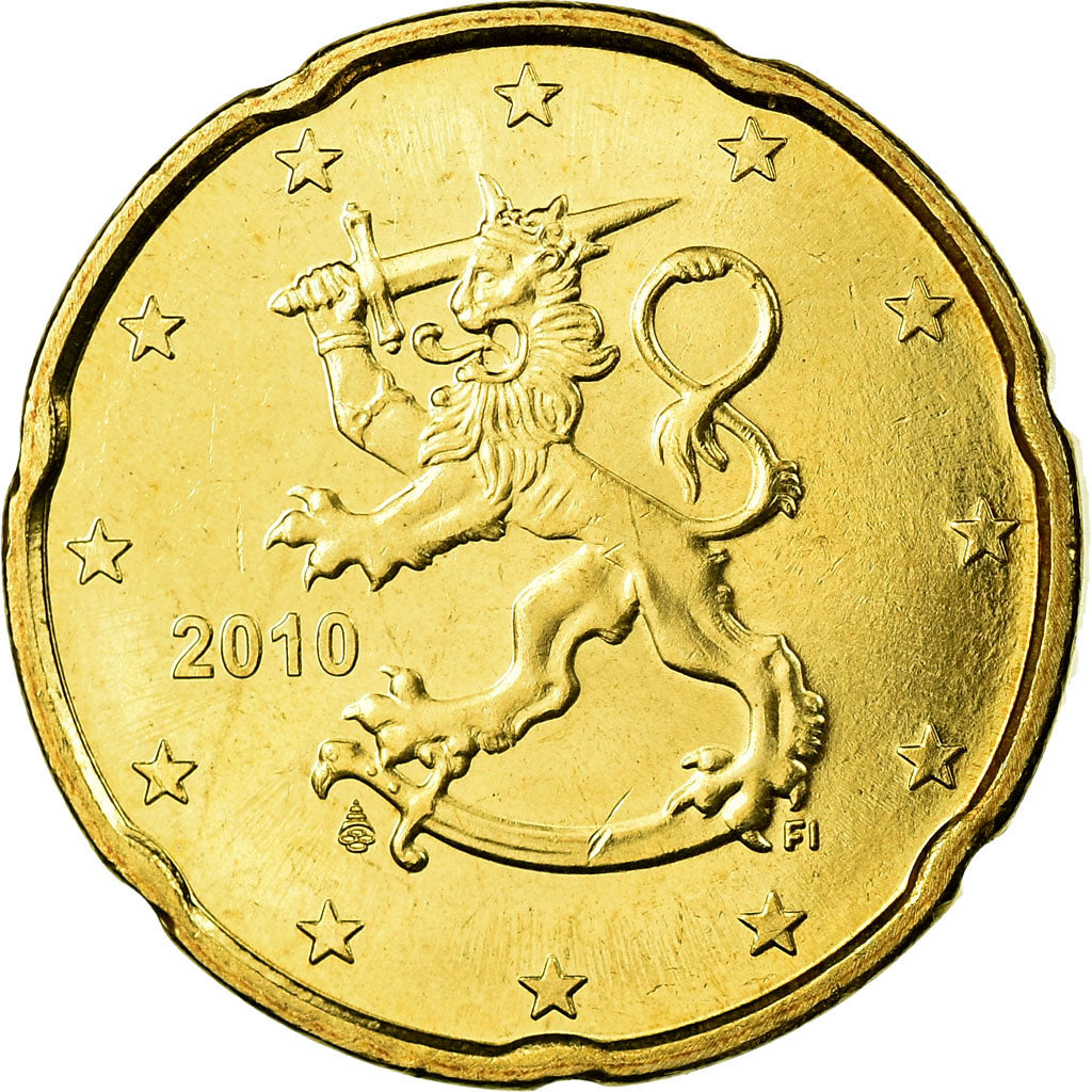 Finnland, 20 Euro Cent, 2010, STGL, Messing, KM:127