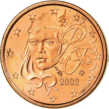 France, Euro Cent, 2002, MS(63), Copper Plated Steel, KM:1282