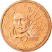 France, 2 Euro Cent, 2002, MS(63), Copper Plated Steel, KM:1283