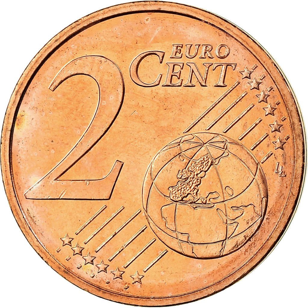 France, 2 Euro Cent, 2002, MS(63), Copper Plated Steel, KM:1283