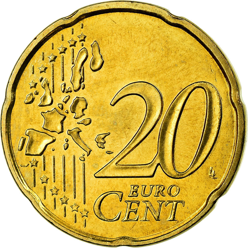 France, 20 Euro Cent, 2003, MS(63), Brass, KM:1286