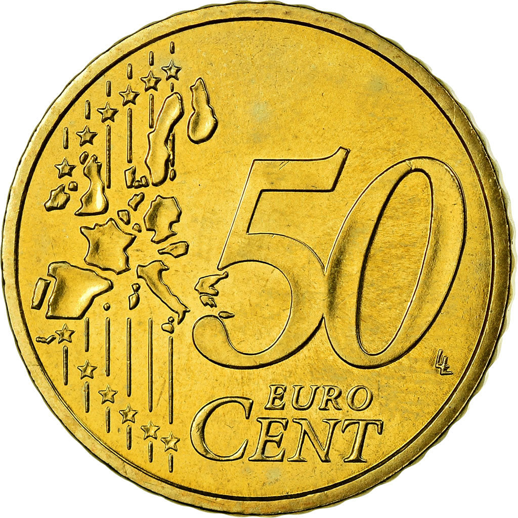 France, 50 Euro Cent, 2003, MS(63), Brass, KM:1287