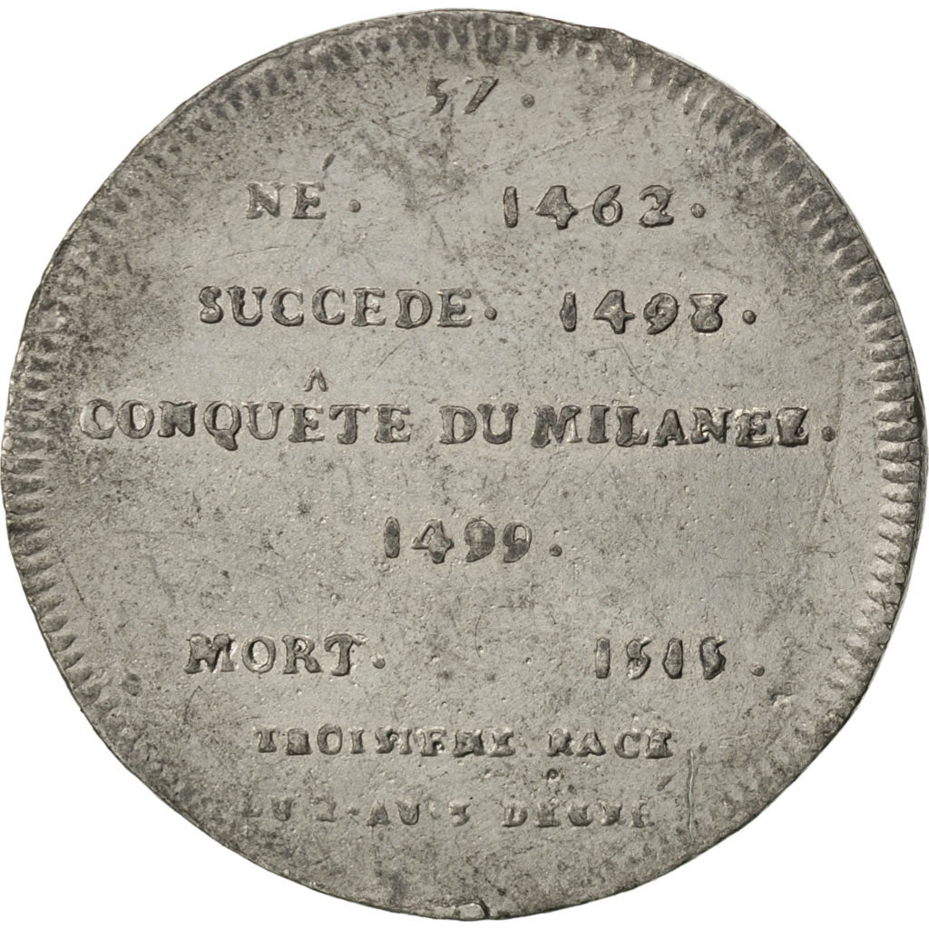 France, Medal, Louis XII, History, AU(50-53), Tin